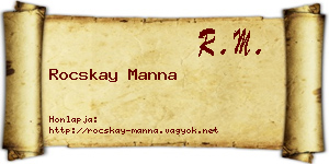Rocskay Manna névjegykártya